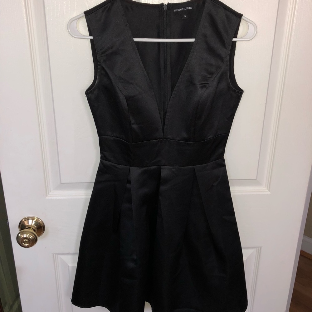 Deep Plunge Black Dress.